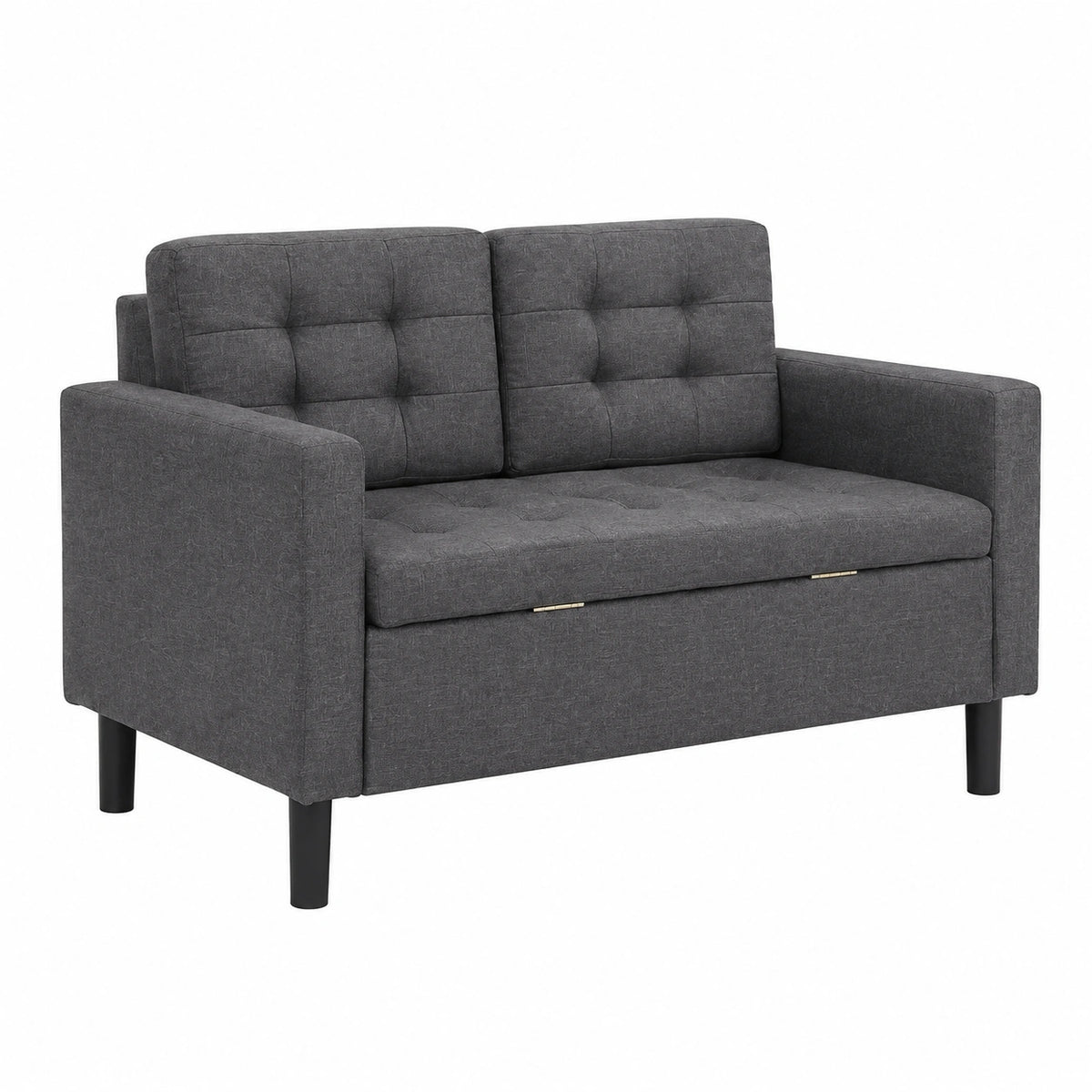 Mingone 2-Sitzer Sofa mit Stauraum und abnehmbaren Kissen, modernes Design in Dunkelgrau