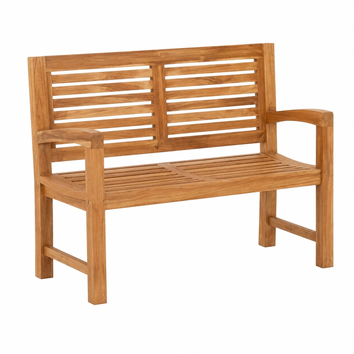 Teakbank 120 cm mit Schutzhülle - Wetterfeste Holzbank mit Abdeckung