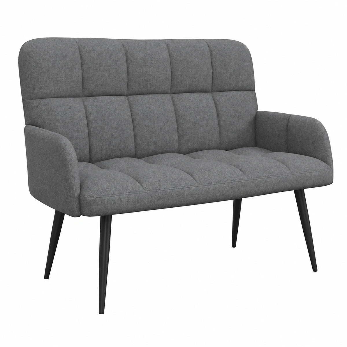 Modernes Zweisitzer-Sofa aus Stoff in Dunkelgrau, 115 x 61 x 87 cm, 16.5 kg